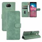 For Sony Xperia 8 Lite Solid Color Skin Feel Magnetic Buckle Horizontal Flip Calf Texture PU Leather Case with Holder & Card Slots & Wallet(Green) - 1