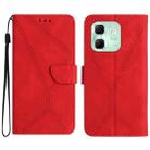 For Infinix Hot 50i 4G Stitching Embossed Leather Phone Case(Red) - 1
