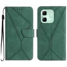For Infinix Hot 50i 4G Stitching Embossed Leather Phone Case(Green) - 1