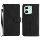 For Infinix Hot 50i 4G Stitching Embossed Leather Phone Case(Black) - 1