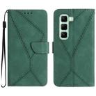 For Infinix Hot 50 Pro+ 4G Stitching Embossed Leather Phone Case(Green) - 1