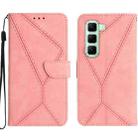 For Infinix Hot 50 4G Stitching Embossed Leather Phone Case(Pink) - 1