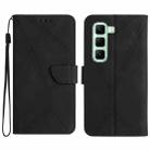 For Infinix Hot 50 4G Stitching Embossed Leather Phone Case(Black) - 1