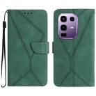 For Infinix Note 50x 5G Stitching Embossed Leather Phone Case(Green) - 1