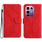 For Infinix Note 50s 5G Stitching Embossed Leather Phone Case(Red) - 1