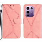 For Infinix Note 50 Pro+ 5G Stitching Embossed Leather Phone Case(Pink) - 1