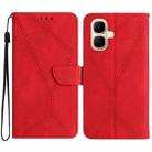For Infinix Smart 10 4G / Tecno Pop 10 Stitching Embossed Leather Phone Case(Red) - 1