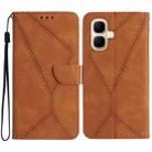 For Infinix Smart 10 4G / Tecno Pop 10 Stitching Embossed Leather Phone Case(Brown) - 1