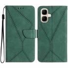 For Infinix Smart 10 4G / Tecno Pop 10 Stitching Embossed Leather Phone Case(Green) - 1