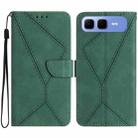 For Infinix Smart 10 Plus 4G Stitching Embossed Leather Phone Case(Green) - 1