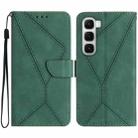 For Infinix Hot 60 4G / 60i 4G Stitching Embossed Leather Phone Case(Green) - 1