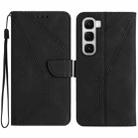 For Infinix Hot 60 4G / 60i 4G Stitching Embossed Leather Phone Case(Black) - 1