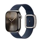 For Apple Watch 46mm / 49mm / 45mm / 44mm Modern Style Leather Watch Band(Dark Blue) - 1