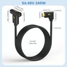 240W Type-C Male Elbow to Type-C Female Screw Fixed Panel Extension Cable with Ear, Length:1m - 2