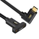 240W Type-C Male Elbow to Type-C Female Screw Fixed Panel Extension Cable with Ear, Length:1.8m - 1
