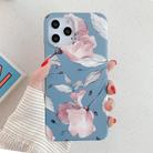 For iPhone 12 mini Flower Pattern Soft TPU Protective Case(Blue Background Pink Flower) - 2