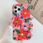 For iPhone 12 mini Flower Pattern Soft TPU Protective Case(Red Flower) - 2
