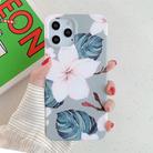 For iPhone 12 / 12 Pro Flower Pattern Soft TPU Protective Case(Pink Flower Green Leaves) - 2