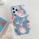 For iPhone 12 Pro Max Flower Pattern Soft TPU Protective Case(Blue Background Pink Flower) - 1