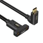 Type-C Straight Elbow to Type-C Female Screw Fixed Panel Extension Cable with Ear, Length:0.3m - 1