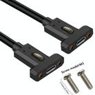 USB4 Type-C Female Ear to Type-C Female Ear Screw Fixed Panel Extension Cable, Length:0.6m - 3