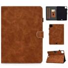 For iPad Air 2022 / 2020 10.9 Cowhide Texture Horizontal Flip Leather Case with Holder & Card Slots & Sleep / Wake-up Function(Brown) - 1