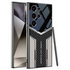 For Samsung Galaxy S24 Ultra 5G GKK Plating TPU + Leather Future Full Coverage Phone Case, Without Pen(Titanium Gray) - 1
