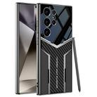 For Samsung Galaxy S24 Ultra 5G GKK Plating TPU + Leather Future Full Coverage Phone Case, Without Pen(Black) - 1