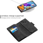 For Samsung Galaxy A21s Skin Feel Detachable Magnetic Zipper Horizontal Flip PU Leather Case with Multi-Card Slots & Holder & Wallet & Photo Frame & Lanyard(Black) - 3