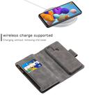 For Samsung Galaxy A21s Skin Feel Detachable Magnetic Zipper Horizontal Flip PU Leather Case with Multi-Card Slots & Holder & Wallet & Photo Frame & Lanyard(Grey) - 3