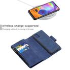 For Samsung Galaxy A31 Skin Feel Detachable Magnetic Zipper Horizontal Flip PU Leather Case with Multi-Card Slots & Holder & Wallet & Photo Frame & Lanyard(Blue) - 2