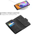 For Samsung Galaxy A31 Skin Feel Detachable Magnetic Zipper Horizontal Flip PU Leather Case with Multi-Card Slots & Holder & Wallet & Photo Frame & Lanyard(Black) - 3