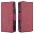 For Samsung Galaxy A31 Skin Feel Detachable Magnetic Zipper Horizontal Flip PU Leather Case with Multi-Card Slots & Holder & Wallet & Photo Frame & Lanyard(Red) - 1