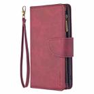For Samsung Galaxy A31 Skin Feel Detachable Magnetic Zipper Horizontal Flip PU Leather Case with Multi-Card Slots & Holder & Wallet & Photo Frame & Lanyard(Red) - 2