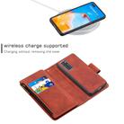 For Huawei P40 Skin Feel Detachable Magnetic Zipper Horizontal Flip PU Leather Case with Multi-Card Slots & Holder & Wallet & Photo Frame & Lanyard(Brown) - 3