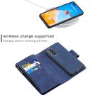 For Huawei P40 Skin Feel Detachable Magnetic Zipper Horizontal Flip PU Leather Case with Multi-Card Slots & Holder & Wallet & Photo Frame & Lanyard(Blue) - 3