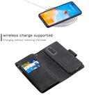 For Huawei P40 Skin Feel Detachable Magnetic Zipper Horizontal Flip PU Leather Case with Multi-Card Slots & Holder & Wallet & Photo Frame & Lanyard(Black) - 3