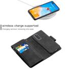 For Huawei P40 Skin Feel Detachable Magnetic Zipper Horizontal Flip PU Leather Case with Multi-Card Slots & Holder & Wallet & Photo Frame & Lanyard(Black) - 3