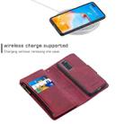 For Huawei P40 Skin Feel Detachable Magnetic Zipper Horizontal Flip PU Leather Case with Multi-Card Slots & Holder & Wallet & Photo Frame & Lanyard(Red) - 3