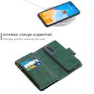 For Huawei P40 Skin Feel Detachable Magnetic Zipper Horizontal Flip PU Leather Case with Multi-Card Slots & Holder & Wallet & Photo Frame & Lanyard(Green) - 3