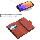 For Huawei Y5P Skin Feel Detachable Magnetic Zipper Horizontal Flip PU Leather Case with Multi-Card Slots & Holder & Wallet & Photo Frame & Lanyard(Brown) - 3