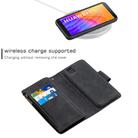 For Huawei Y5P Skin Feel Detachable Magnetic Zipper Horizontal Flip PU Leather Case with Multi-Card Slots & Holder & Wallet & Photo Frame & Lanyard(Black) - 3