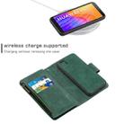 For Huawei Y5P Skin Feel Detachable Magnetic Zipper Horizontal Flip PU Leather Case with Multi-Card Slots & Holder & Wallet & Photo Frame & Lanyard(Green) - 3