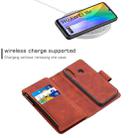 For Huawei Y6P Skin Feel Detachable Magnetic Zipper Horizontal Flip PU Leather Case with Multi-Card Slots & Holder & Wallet & Photo Frame & Lanyard(Brown) - 3