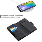 For Huawei Y6P Skin Feel Detachable Magnetic Zipper Horizontal Flip PU Leather Case with Multi-Card Slots & Holder & Wallet & Photo Frame & Lanyard(Black) - 2
