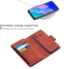 For Huawei Y7P Skin Feel Detachable Magnetic Zipper Horizontal Flip PU Leather Case with Multi-Card Slots & Holder & Wallet & Photo Frame & Lanyard(Brown) - 3