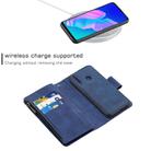 For Huawei Y7P Skin Feel Detachable Magnetic Zipper Horizontal Flip PU Leather Case with Multi-Card Slots & Holder & Wallet & Photo Frame & Lanyard(Blue) - 3