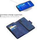 For Huawei Honor 9X Skin Feel Detachable Magnetic Zipper Horizontal Flip PU Leather Case with Multi-Card Slots & Holder & Wallet & Photo Frame & Lanyard(Blue) - 3