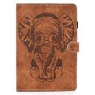 For iPad Air 2022 / 2020 10.9 Embossed Elephant Pattern Horizontal Flip PU Leather Case with Sleep Function & Magnetic Buckle & Holder & Card Slot(Brown) - 1