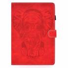 For iPad Air 2022 / 2020 10.9 Embossed Elephant Pattern Horizontal Flip PU Leather Case with Sleep Function & Magnetic Buckle & Holder & Card Slot(Red) - 2